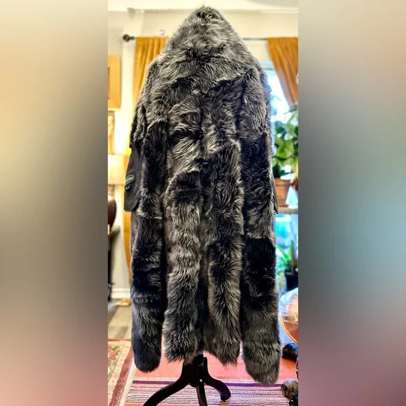 Overland Toscana Sheepskin Hooded Coat, Size XL, Black, NEW with Tags!! - Picture 5 of 15